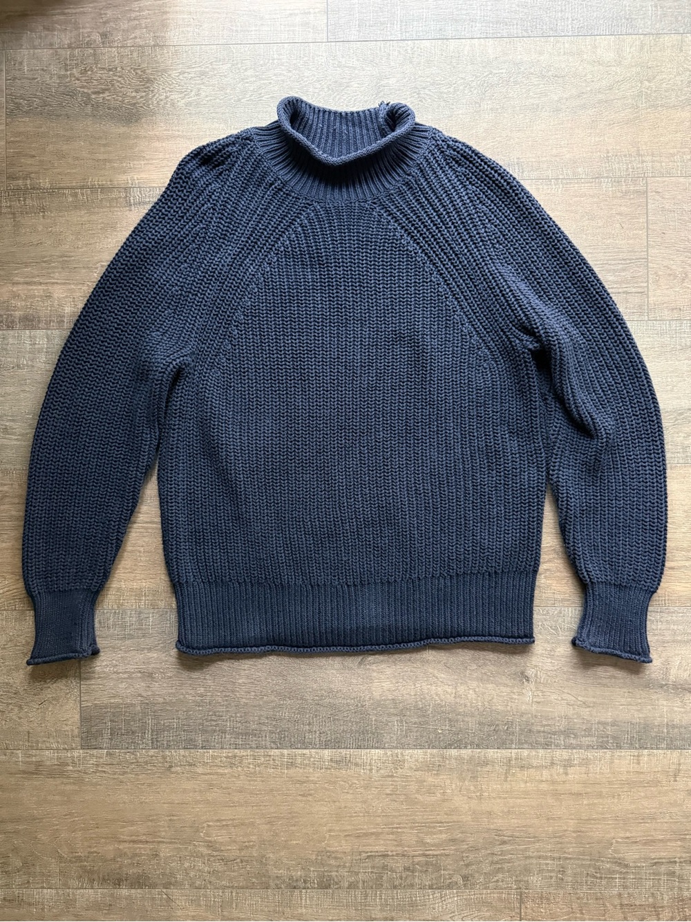 J. Crew Rollneck Fisherman Sweater Navy Blue